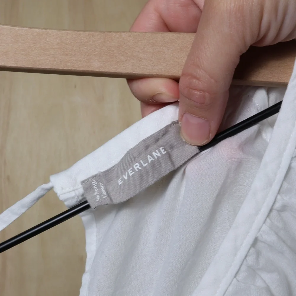 Everlane‎ Cotton Puff Sleeve Tie Back Blouse White Size 8